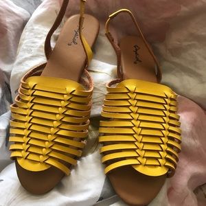 yellow huarache sandals